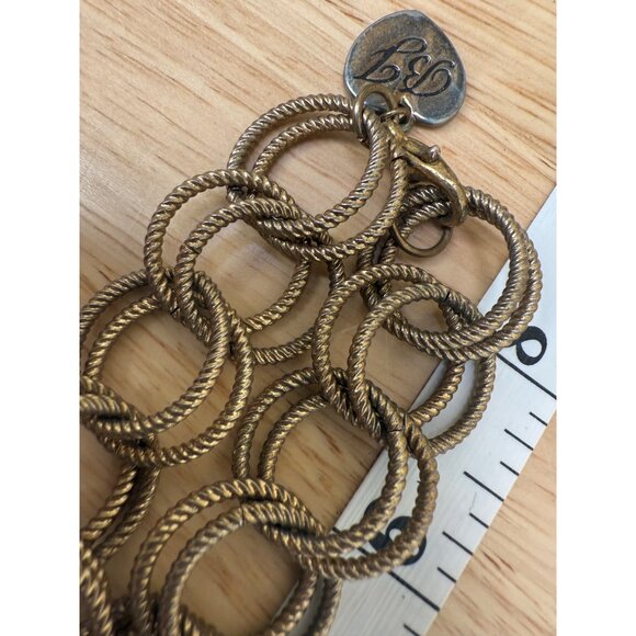 Betsey Johnson Gold-Tone 36" Heavy Double-Ring Chain Link Necklace - Picture 7 of 12